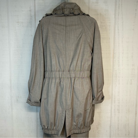 St John Womens 2 Piece Set Jacket Size S Pant Sz 8 Stretchy Wool Taupe Luxe - Picture 3 of 16